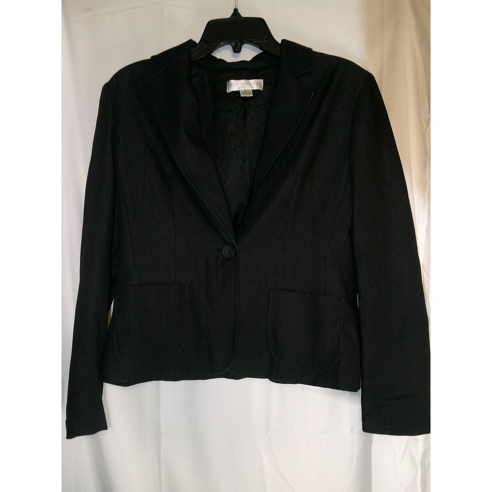 Petite Sophisticate Black Classic Single-Button Blazerβ Professional Office Wear